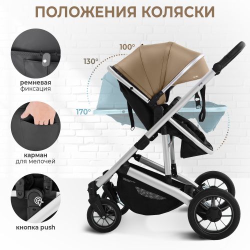 Коляска-трансформер Optima (белая рама)