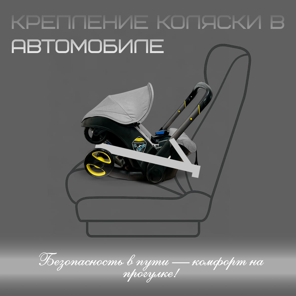 Коляска-автокресло BubaGO Mirco 4в1 grey