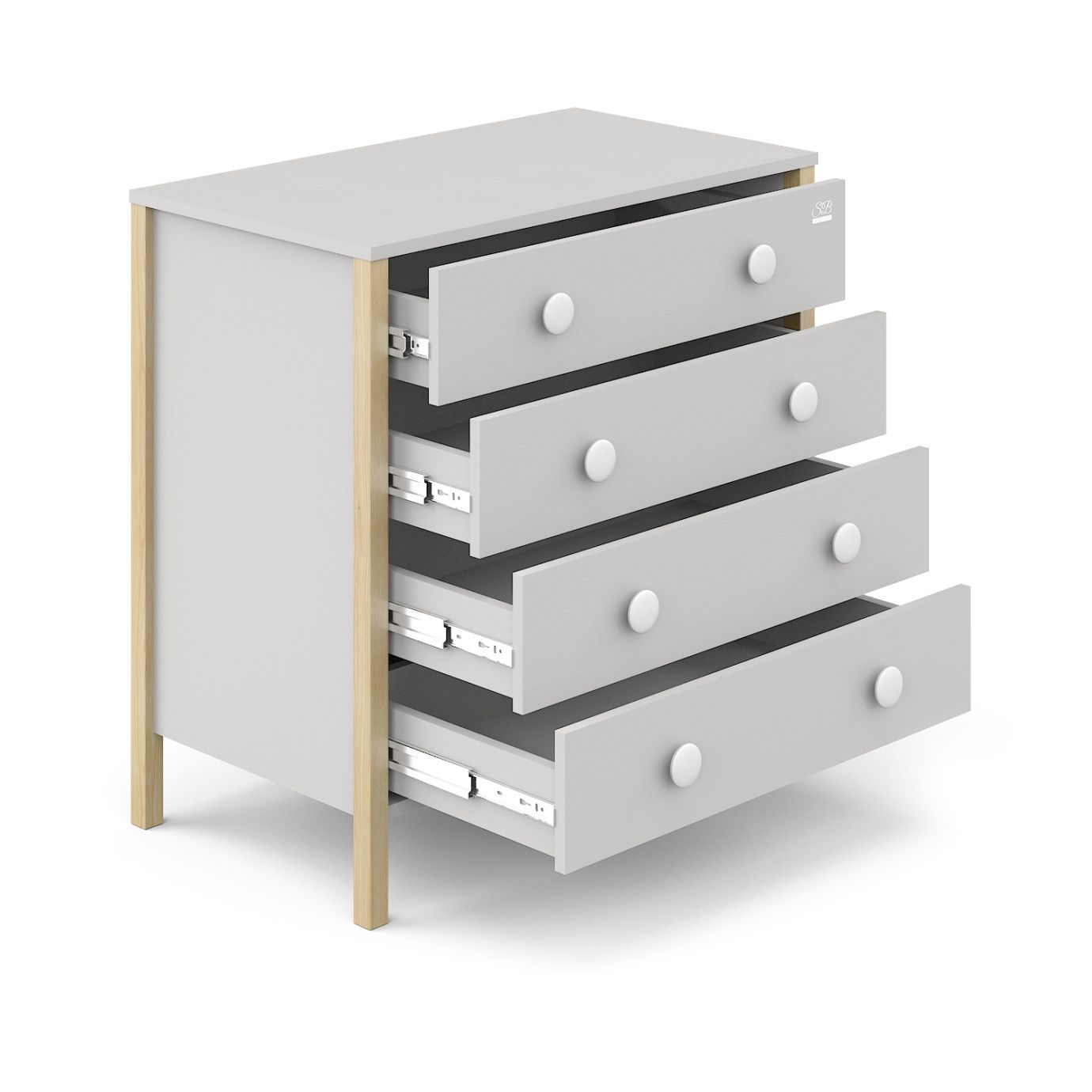 Пеленальный комод Giovanni Серый камень/Натуральный