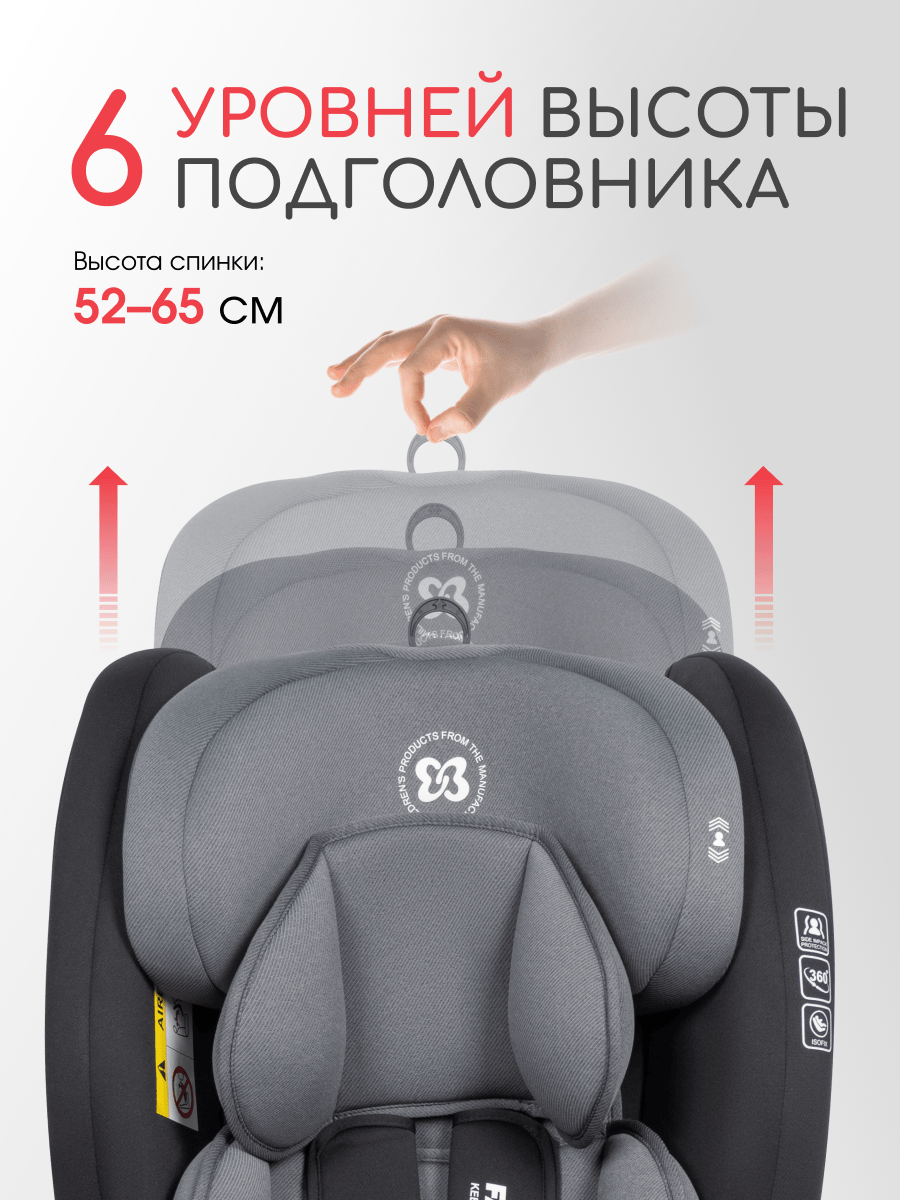Автокресло детское Le5 ISOFIX серо-чёрный