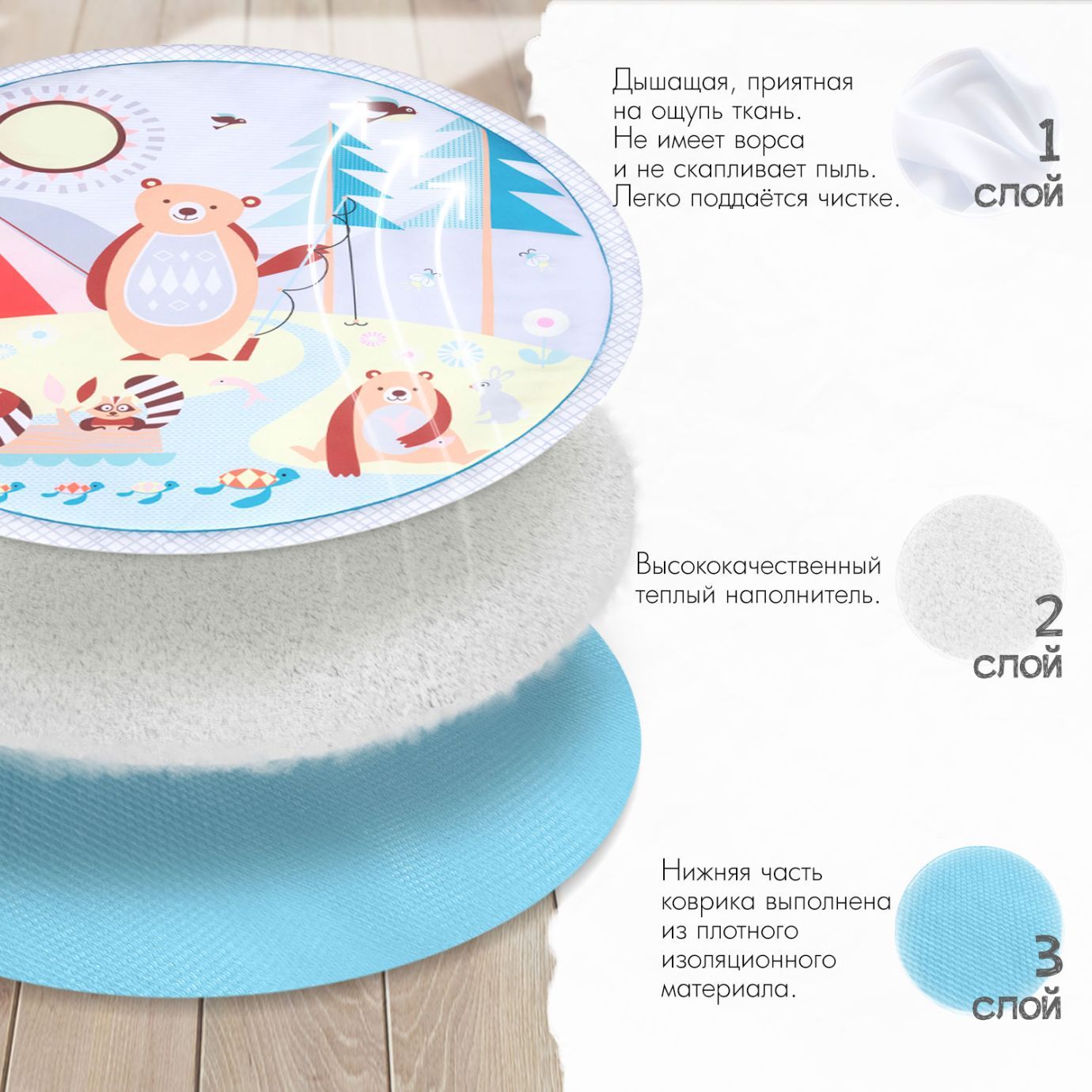 Развивающий коврик NUOVITA PICCOBINE GENIO G1,друзья