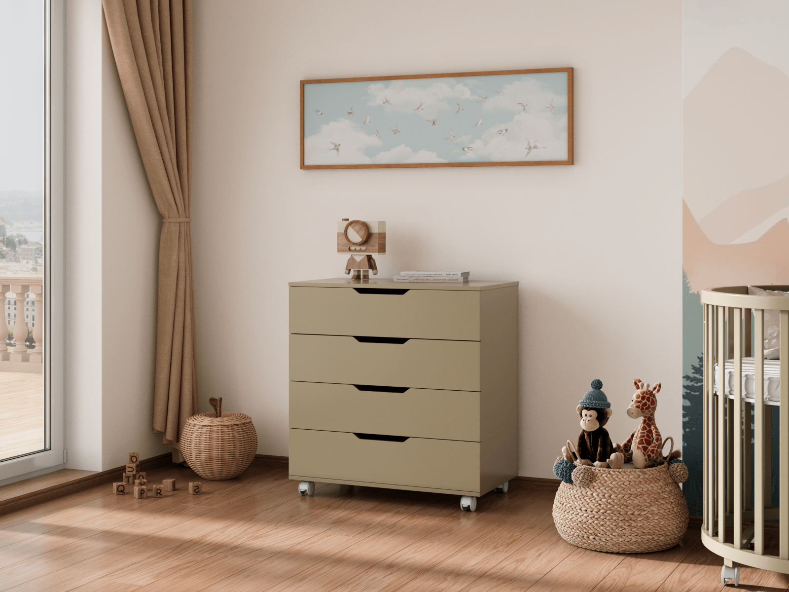 Комод LUNNA BREEZE 800/4 МДФ (органайзер)