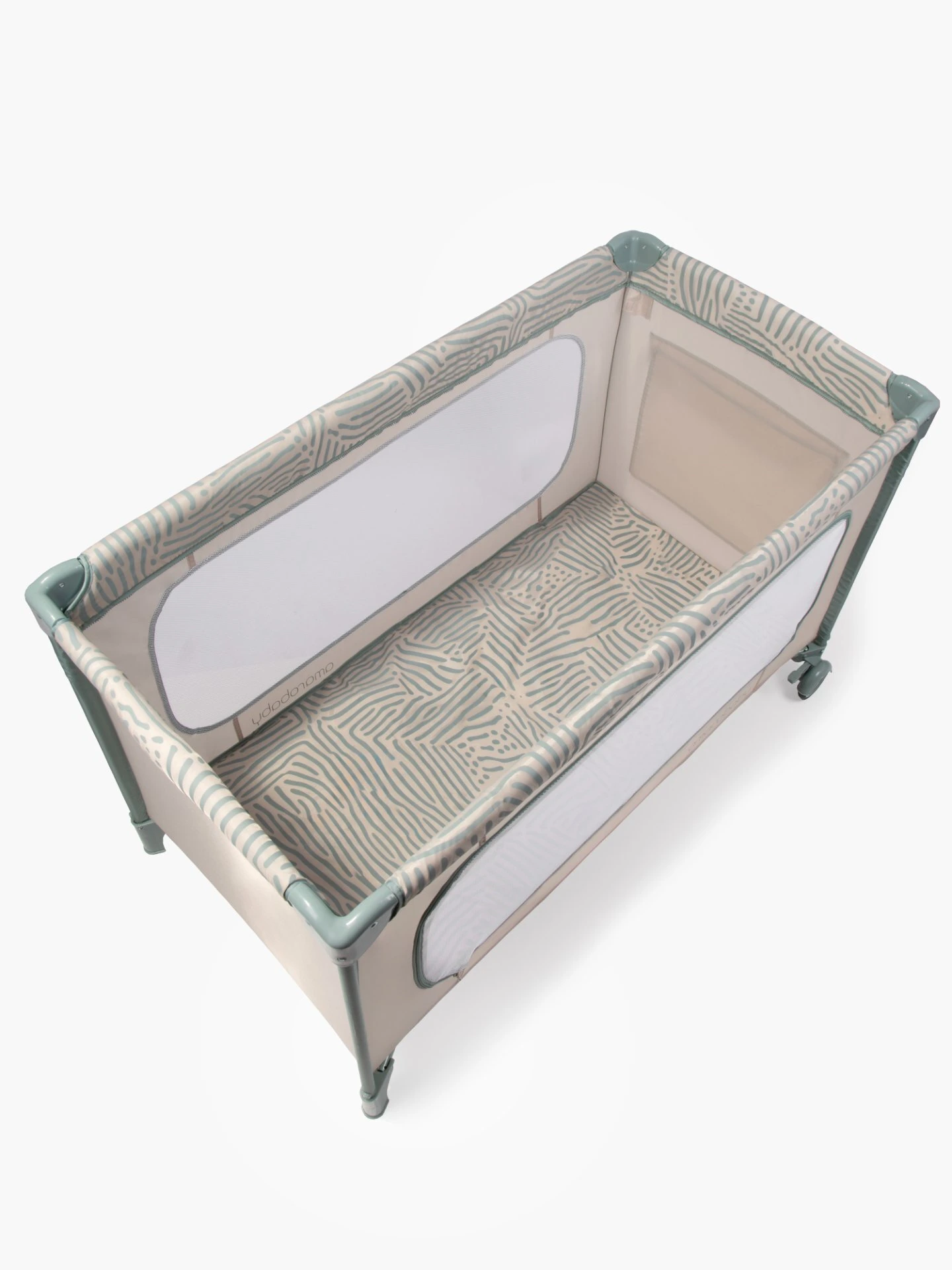 Манеж-кровать SMART, прямоугольный, бежевый/зеленый