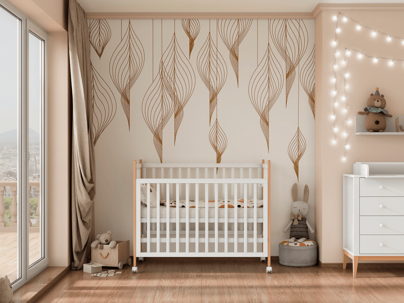 Кроватка Lunna Lika белый/бук