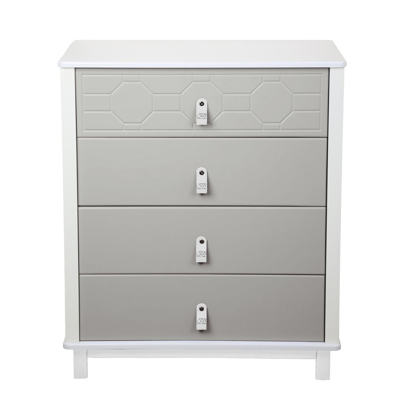 Пеленальный комод Nuovo Серый/белый