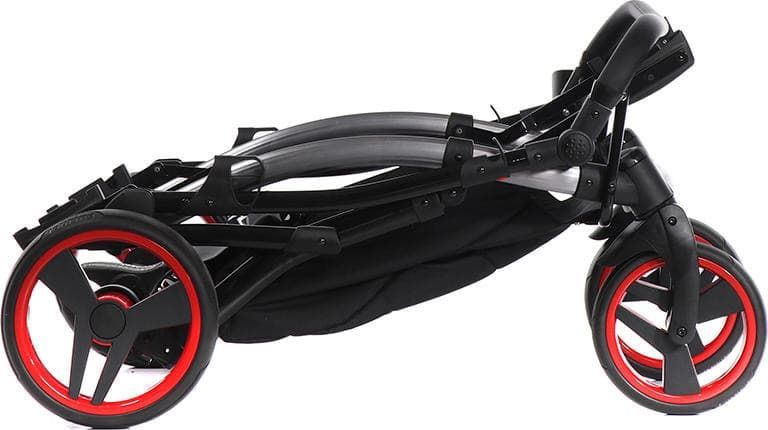 Коляска для двойни JUNAMA Diamond Special red DUO Slim