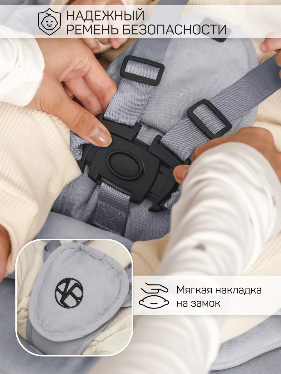Электронные качели детские Amarobaby Teddy swing, серый