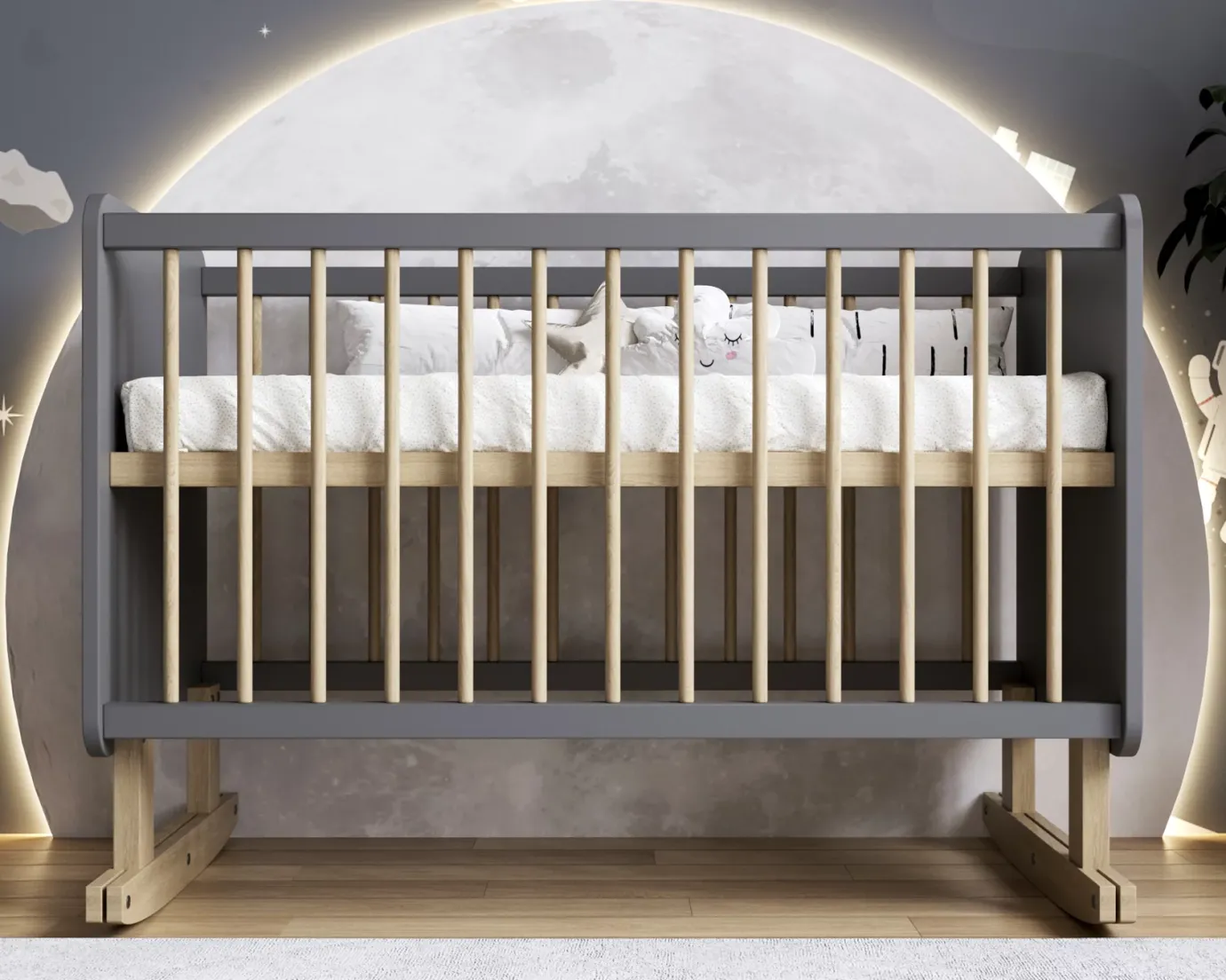 Кроватка Лея серая