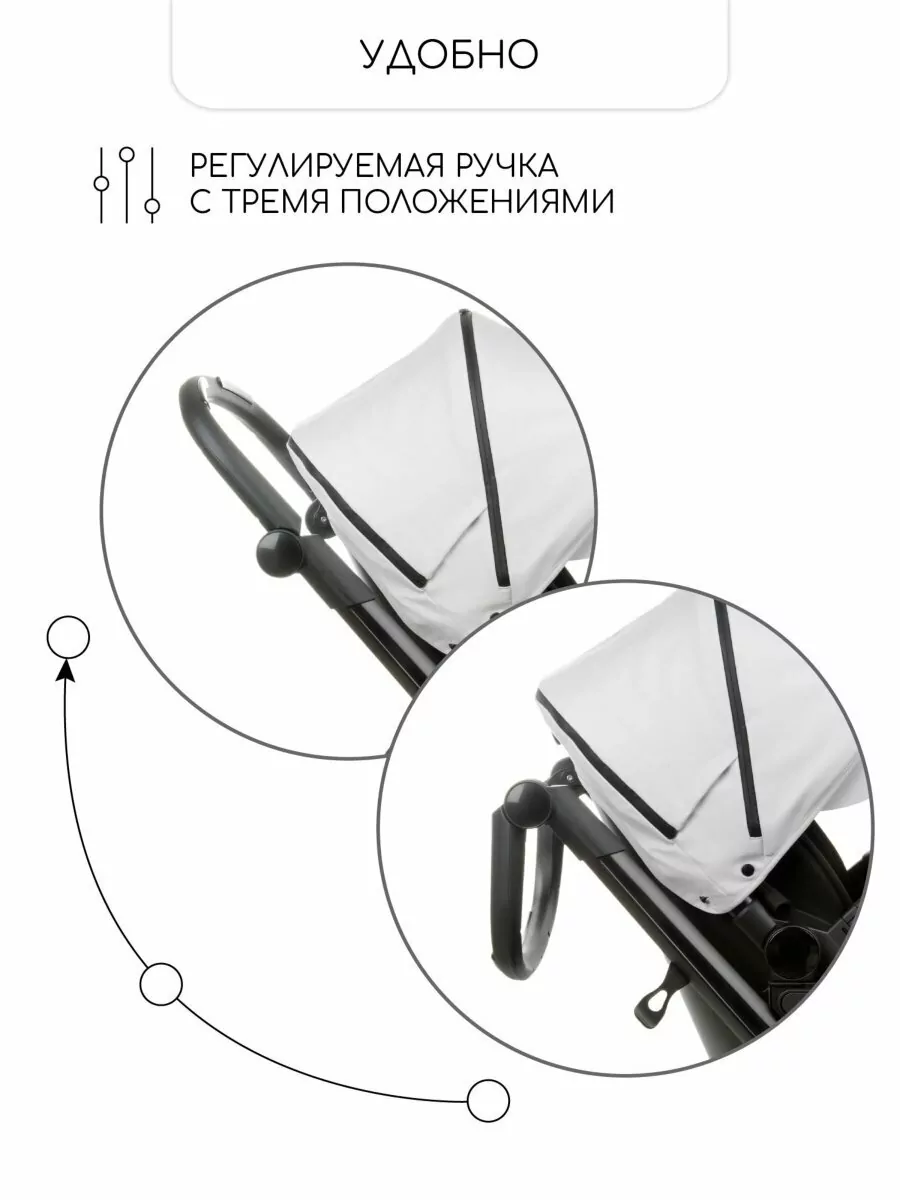 Коляска детская из экокожи 2 в 1 TUTUM белая