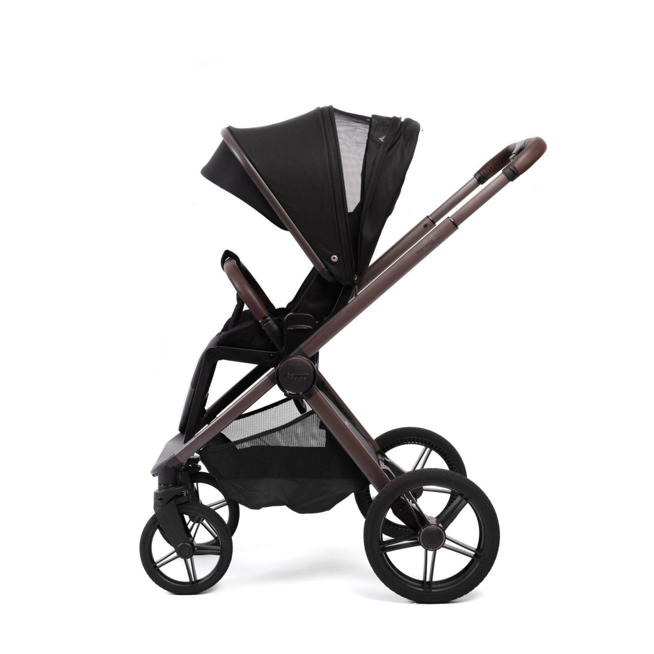 Коляска 2в1 Peppy Monaco Thermo Black (рама серо-коричневая)