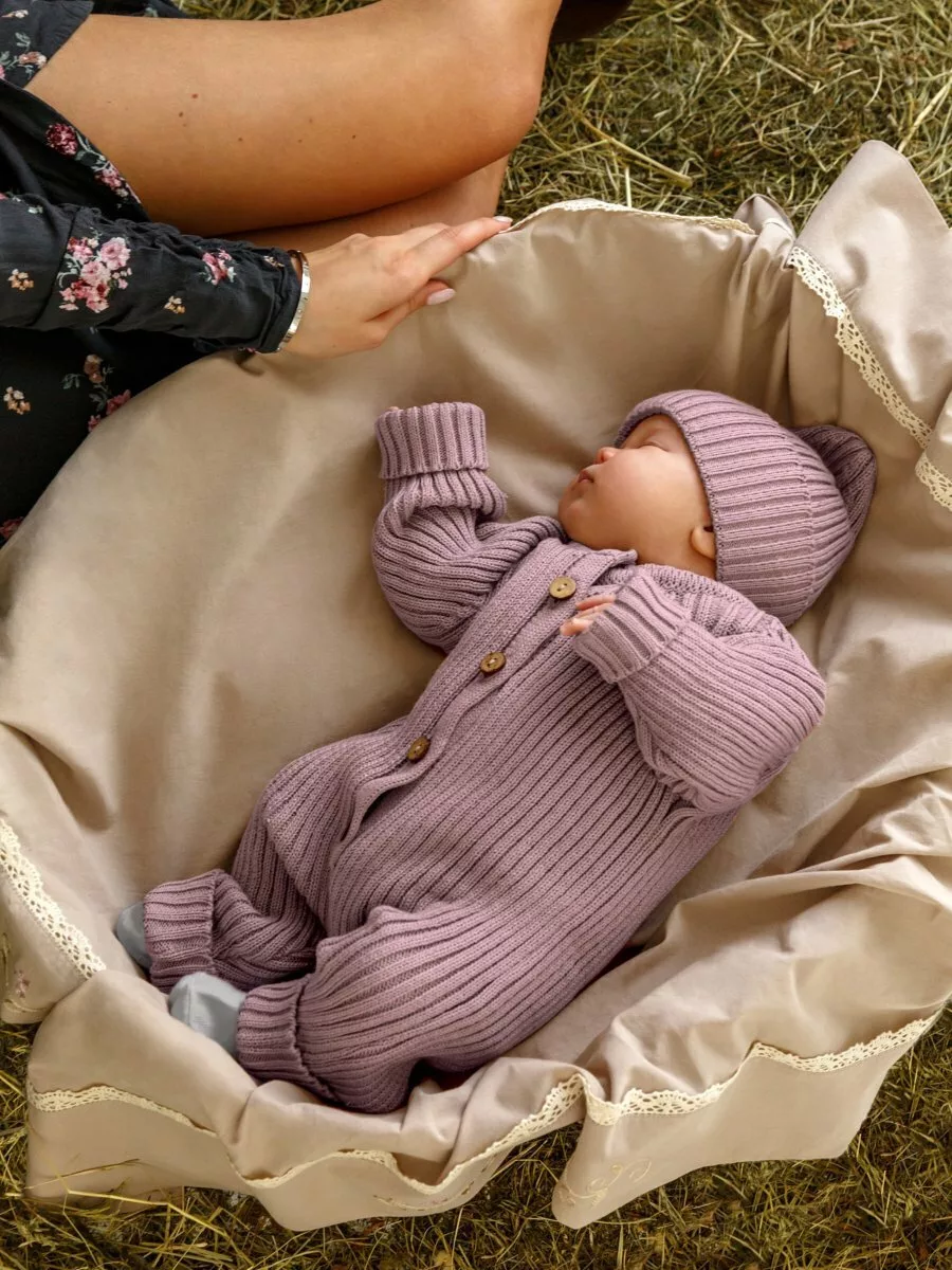 Комбинезон вязаный детский Pure Love Tot, демисезонный, пудровый