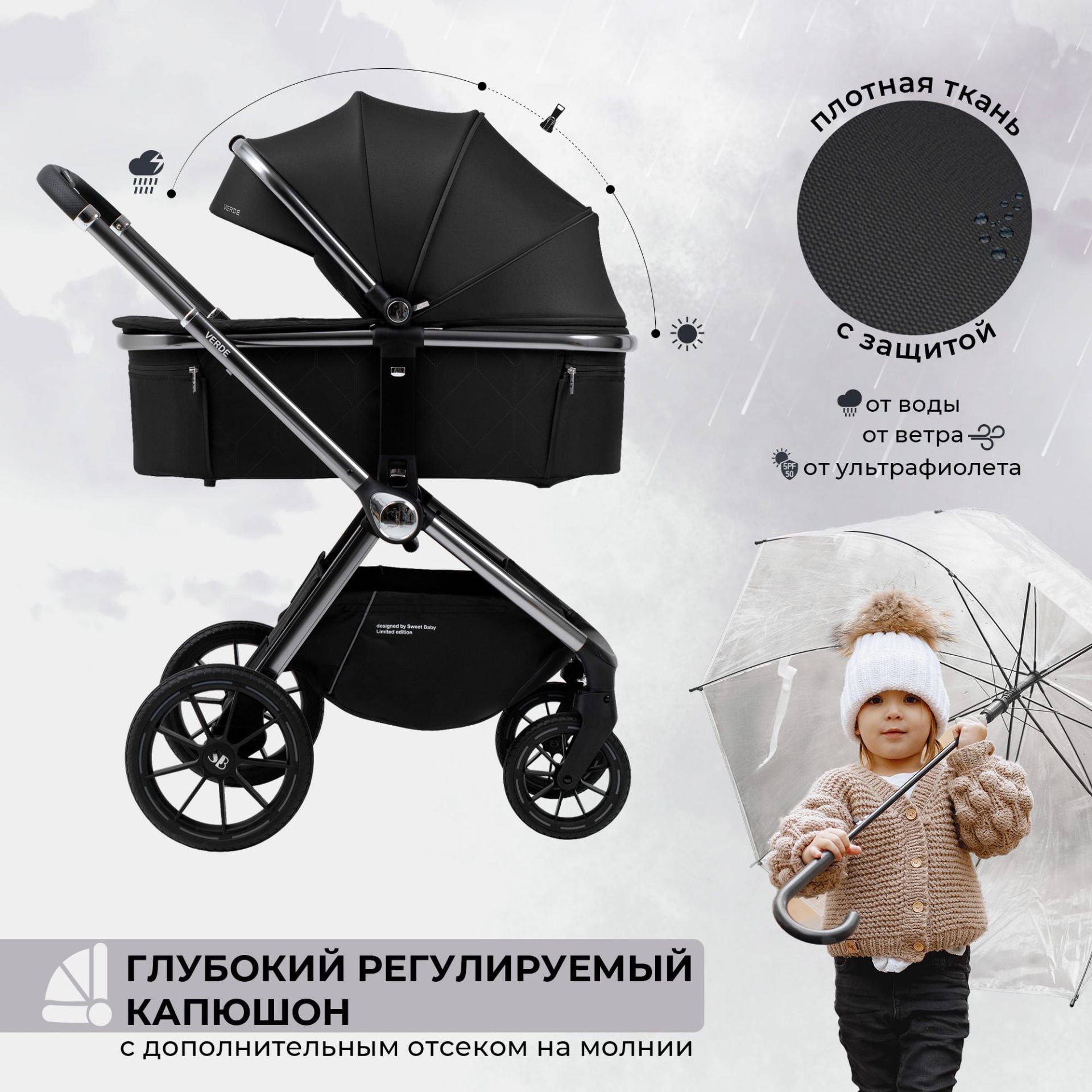 Коляска Sweet Baby Verde Silver Black