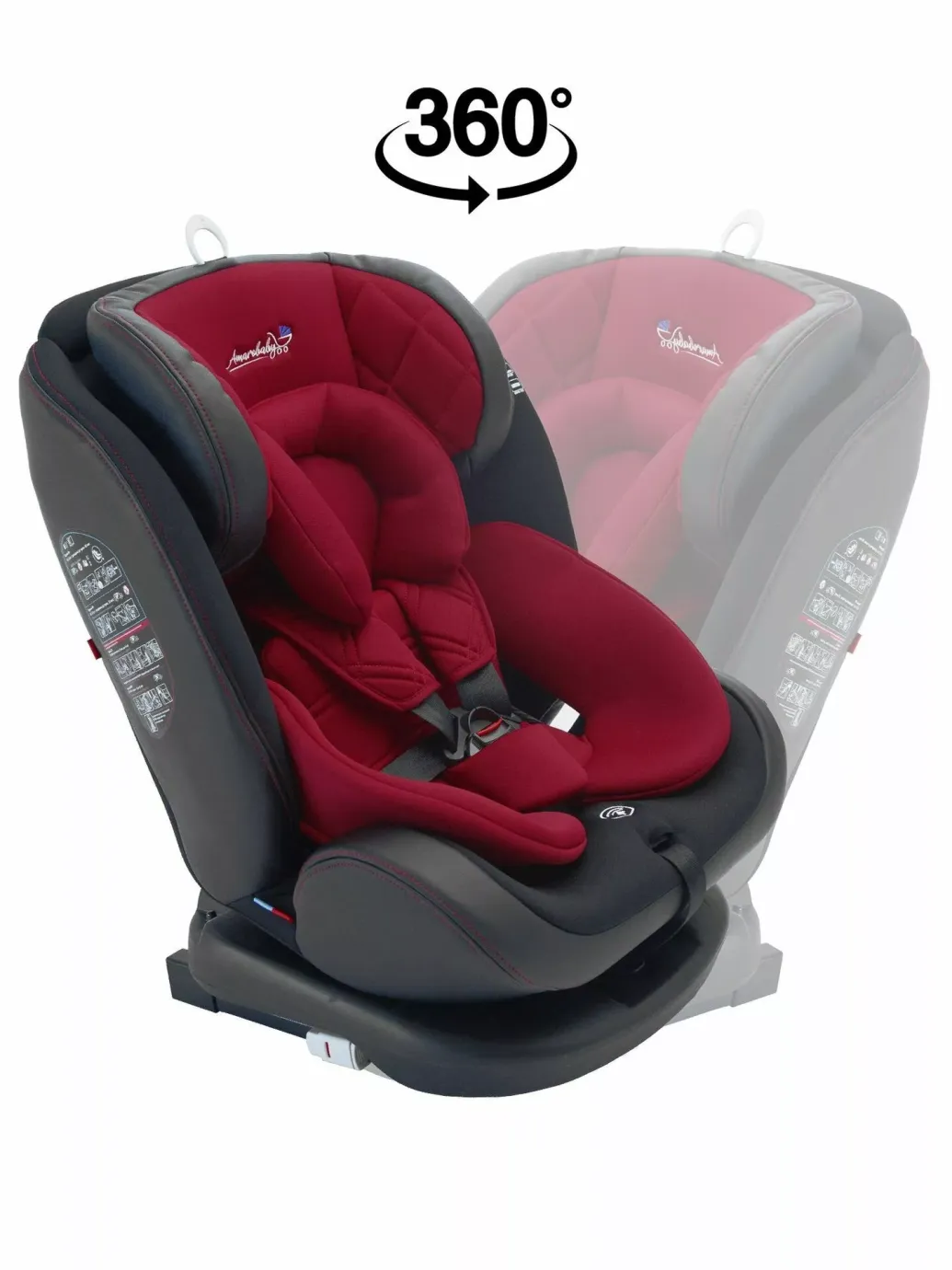 Автокресло детское, Isofix класс D, группа 0+/1/2/3 Бордо