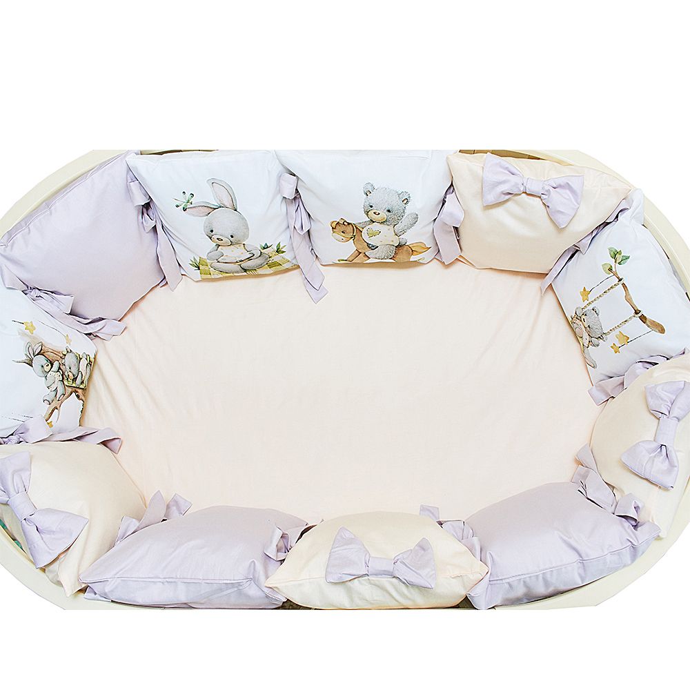 Комплект в кроватку 6 предметов сладкий зайка