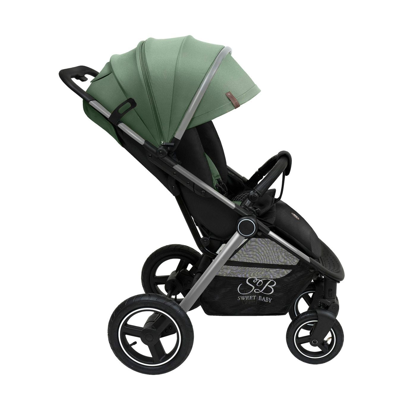 Прогулочная коляска Suburban Compatto Silver Green (Air)