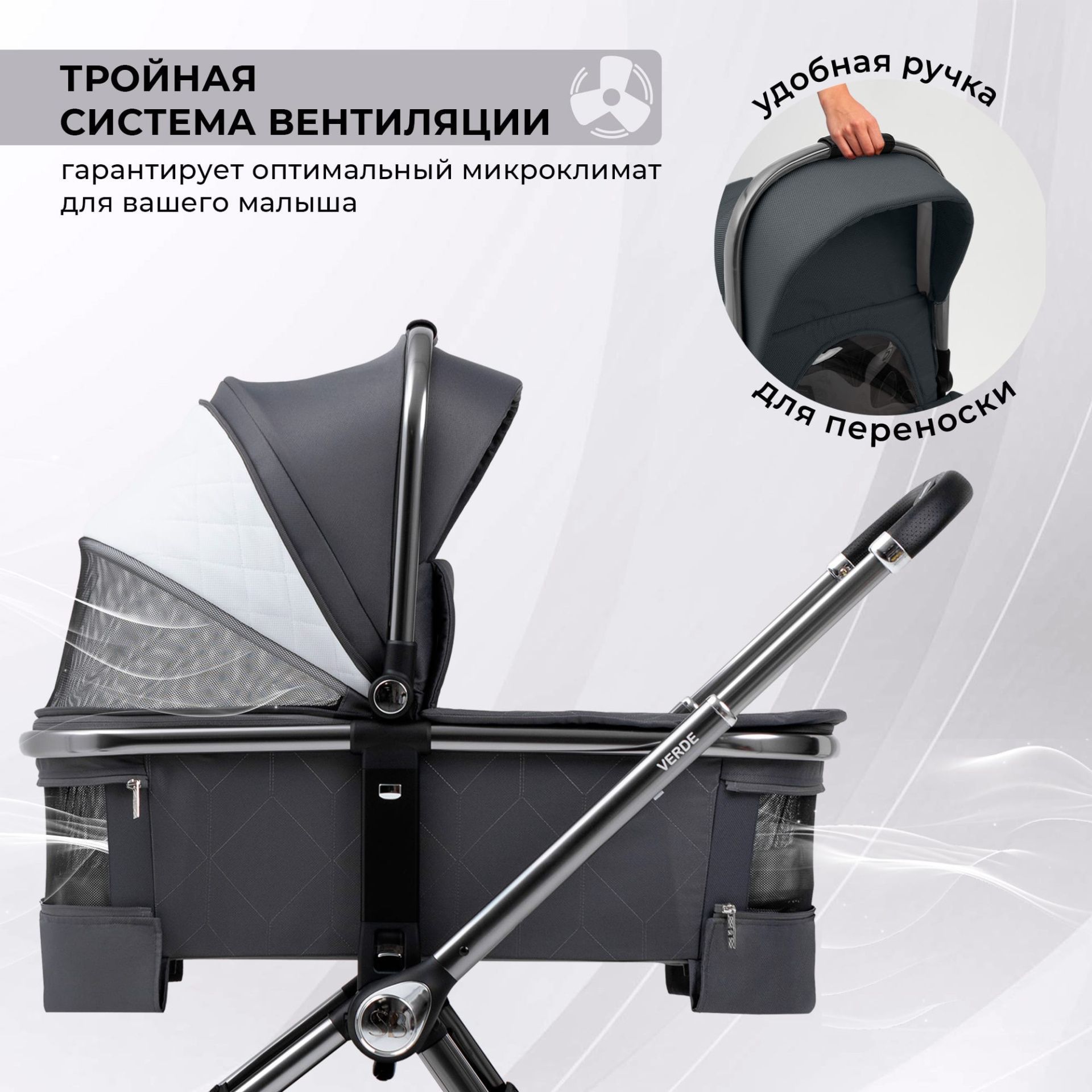 Коляска Sweet Baby Verde Silver Dark Grey