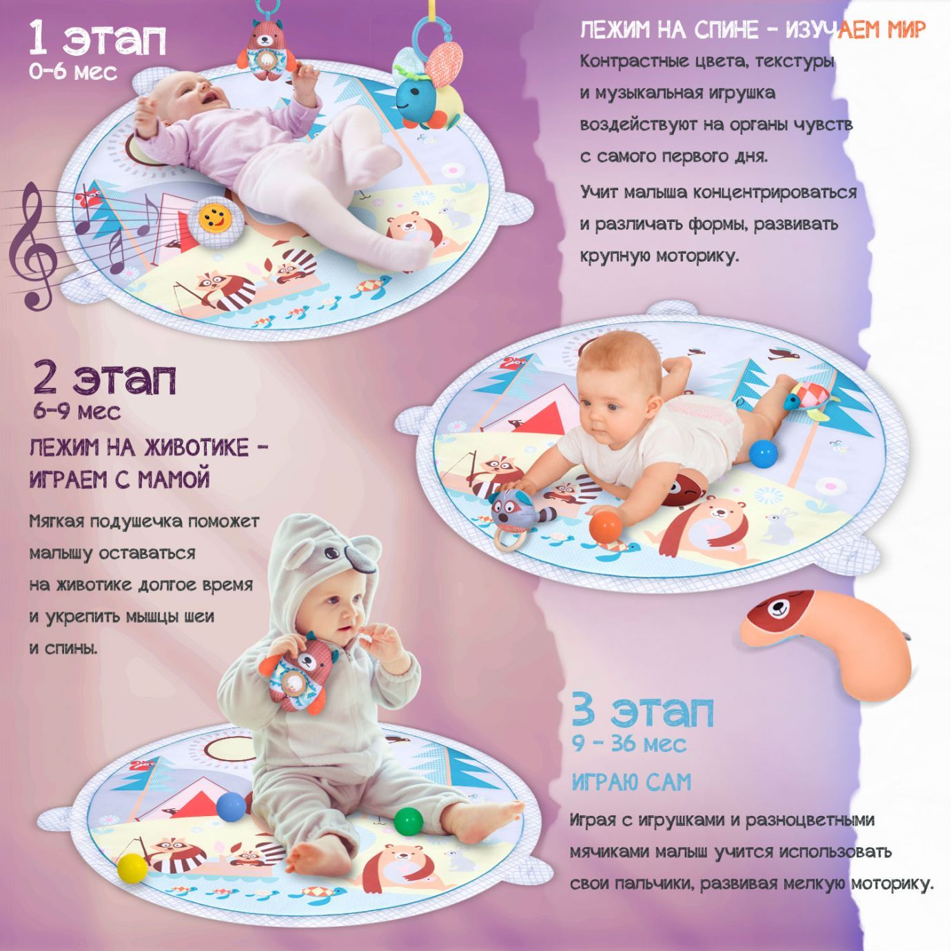 Развивающий коврик NUOVITA PICCOBINE GENIO G1,друзья