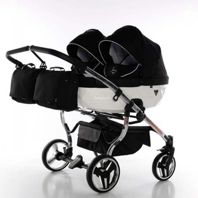 Коляска для двойни JUNAMA Diamond Special (black&white) DUO