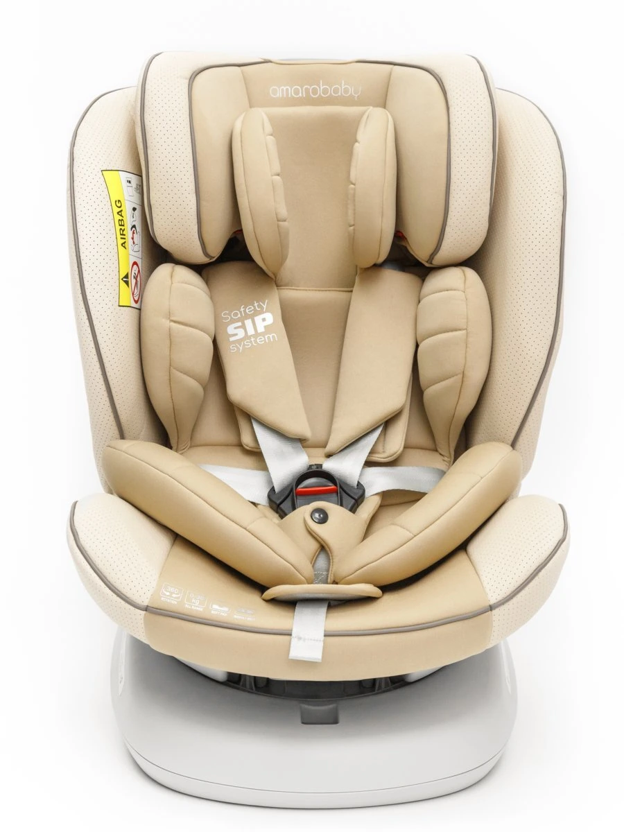Автокресло детское CHAMPION, Isofix класс D, группа 0+/1/2/3 бежевое
