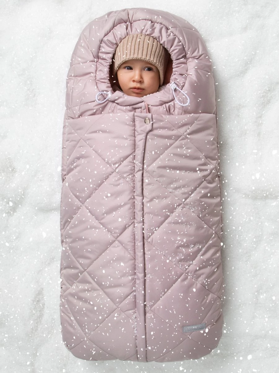 Конверт стеганый детский зимний Amarobaby HEAT, пудровый 85 размер