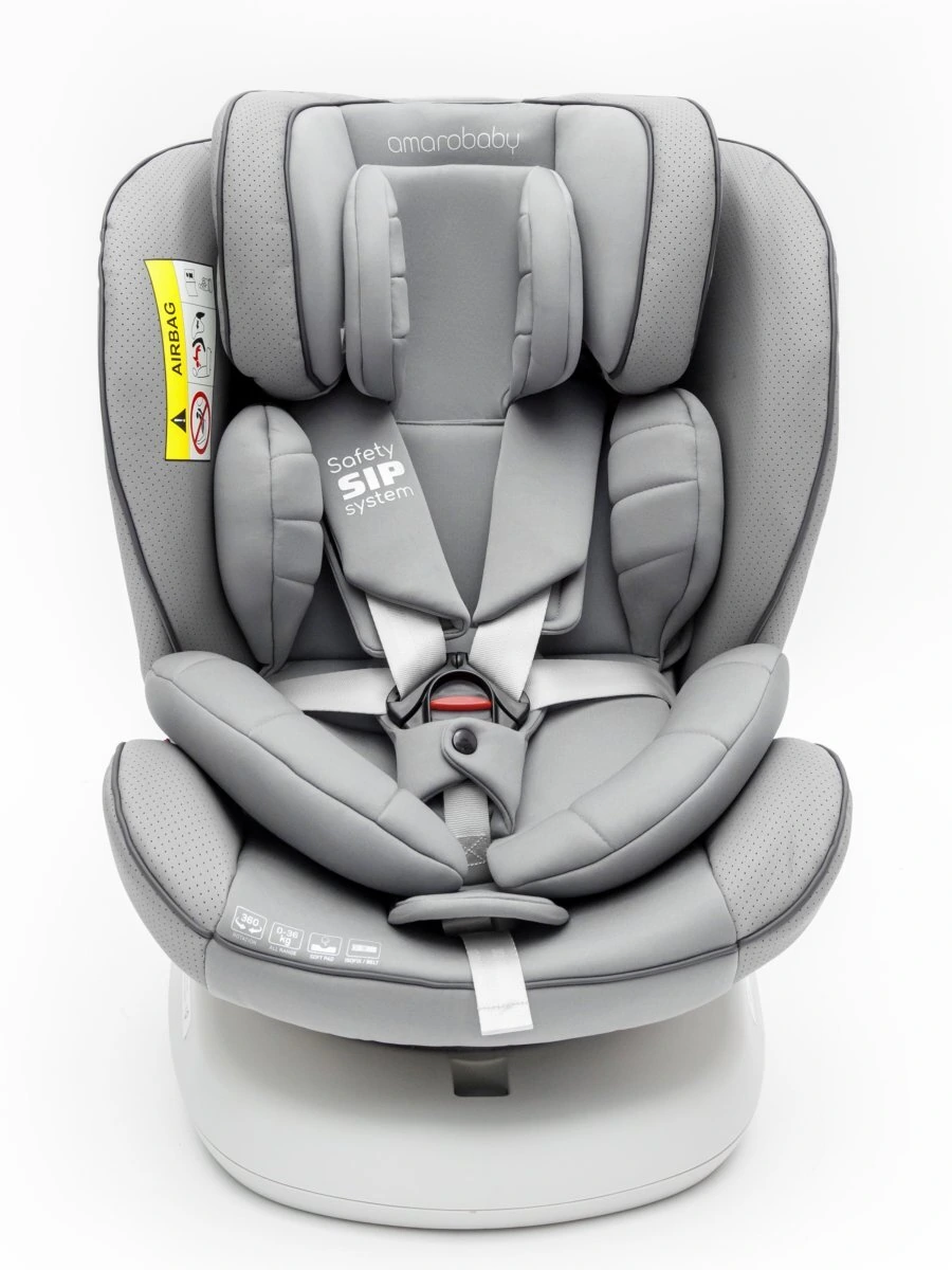 Автокресло детское CHAMPION, Isofix класс D, группа 0+/1/2/3 серый