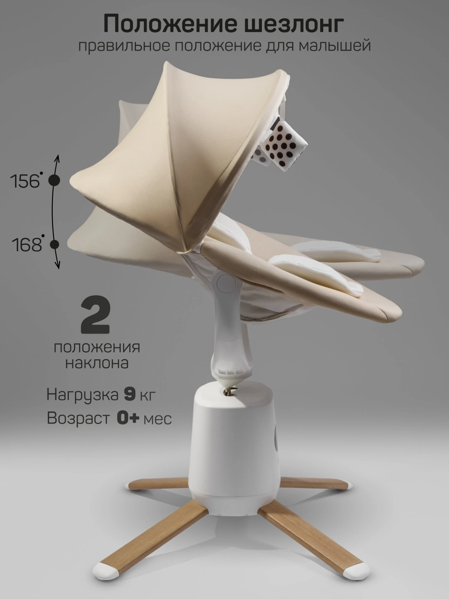 Качели электронные детские Jolly swing, молочный, белый вкладыш