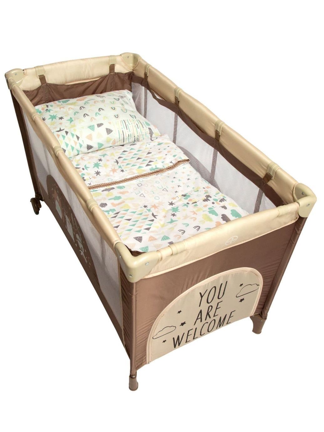 Манеж-кровать MULTIFORM (Hello Bear) прямоугольный, бежевый