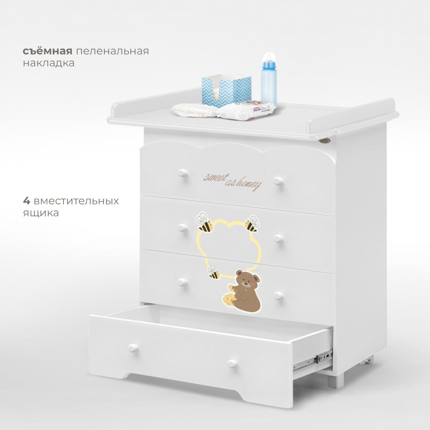 Комод пеленальный NUOVITA STANZIONE HONEY BEAR