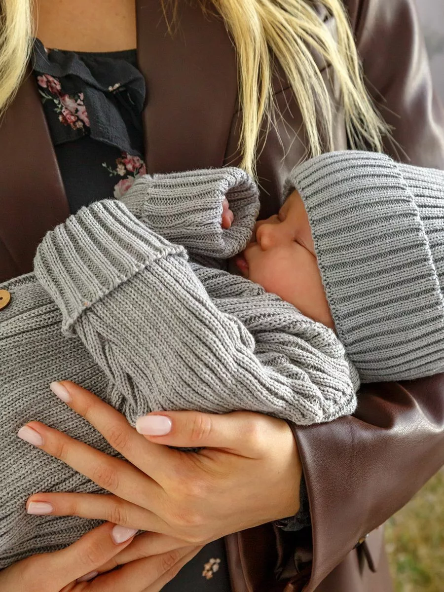 Комбинезон вязаный детский Pure Love Tot, демисезонный, серый