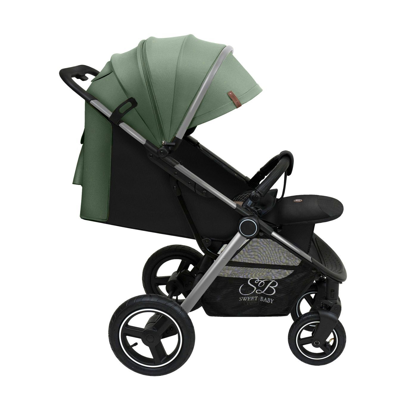Прогулочная коляска Suburban Compatto Silver Green (Air)