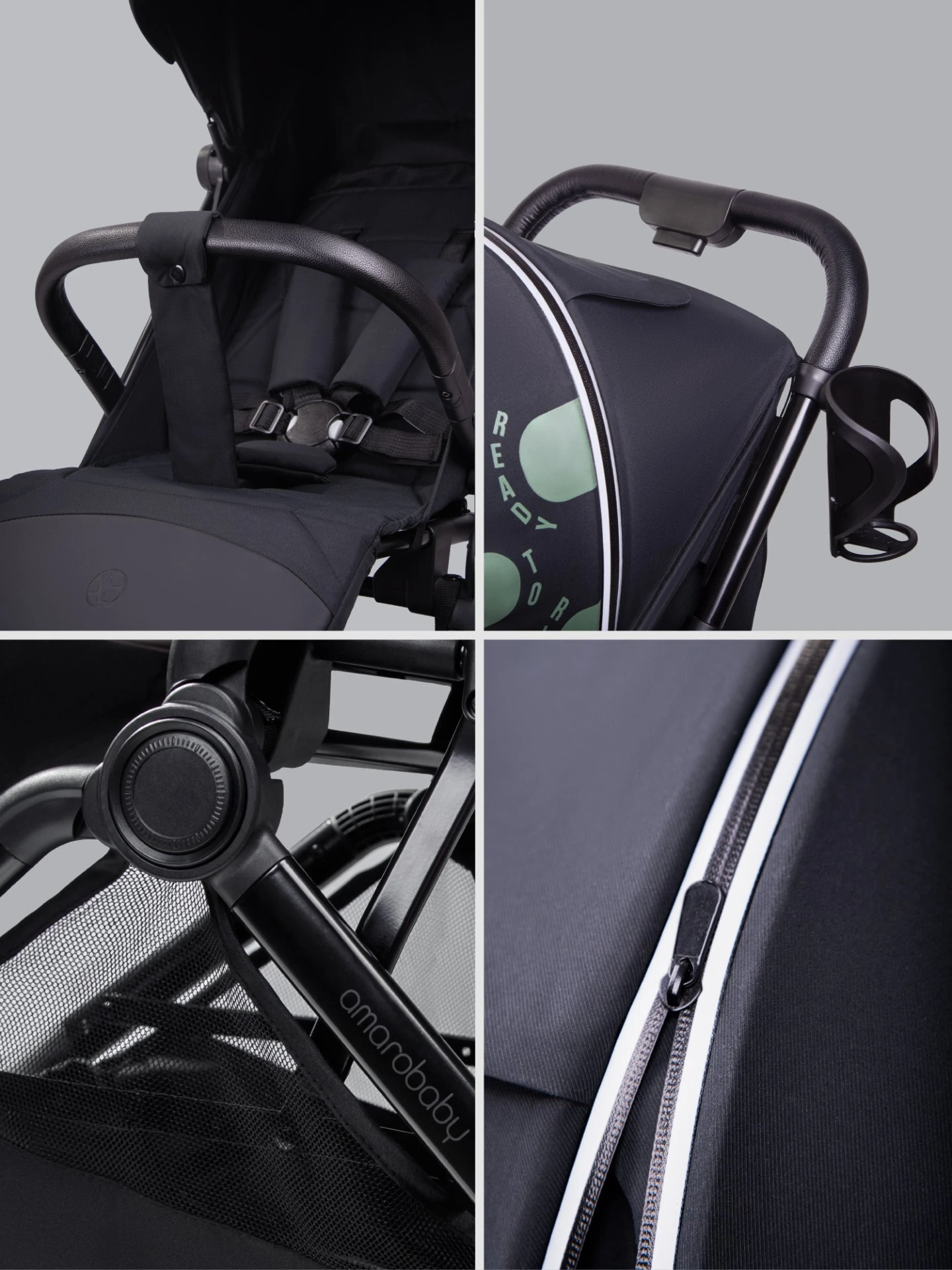 Коляска прогулочная Amarobaby Ride черный