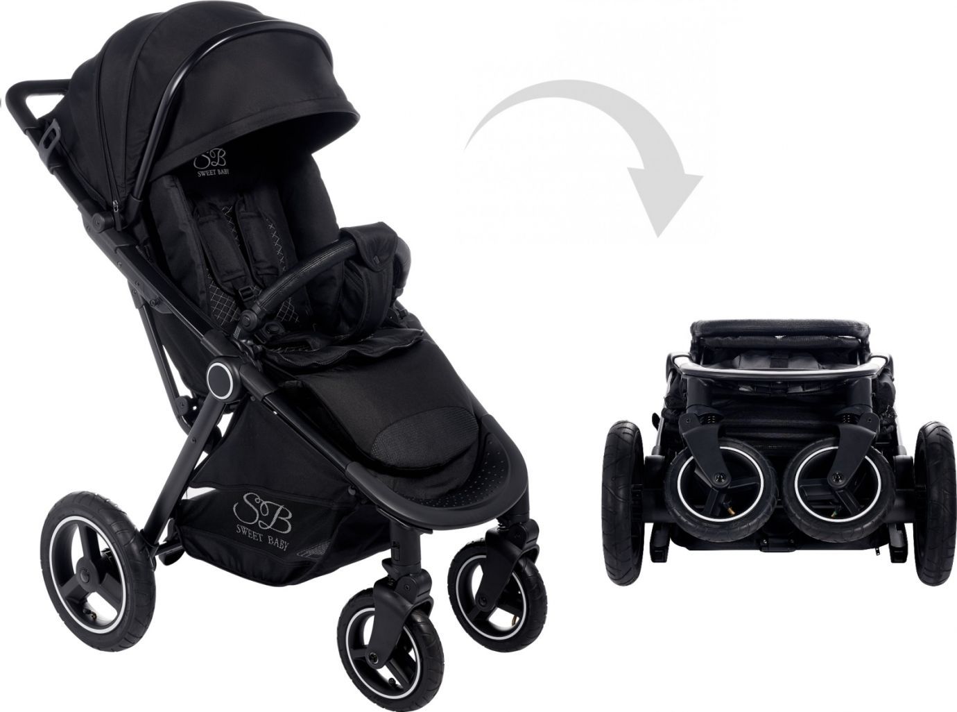 Прогулочная коляска Suburban Compatto Black (Air)