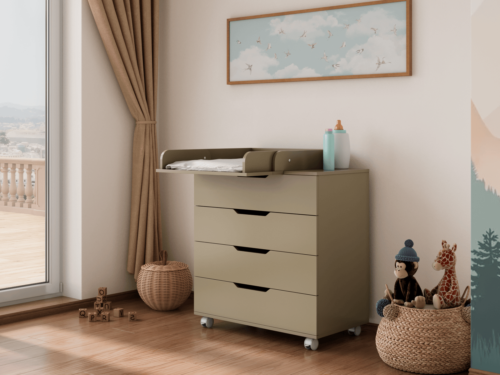 Комод LUNNA BREEZE 800/4 МДФ (органайзер)