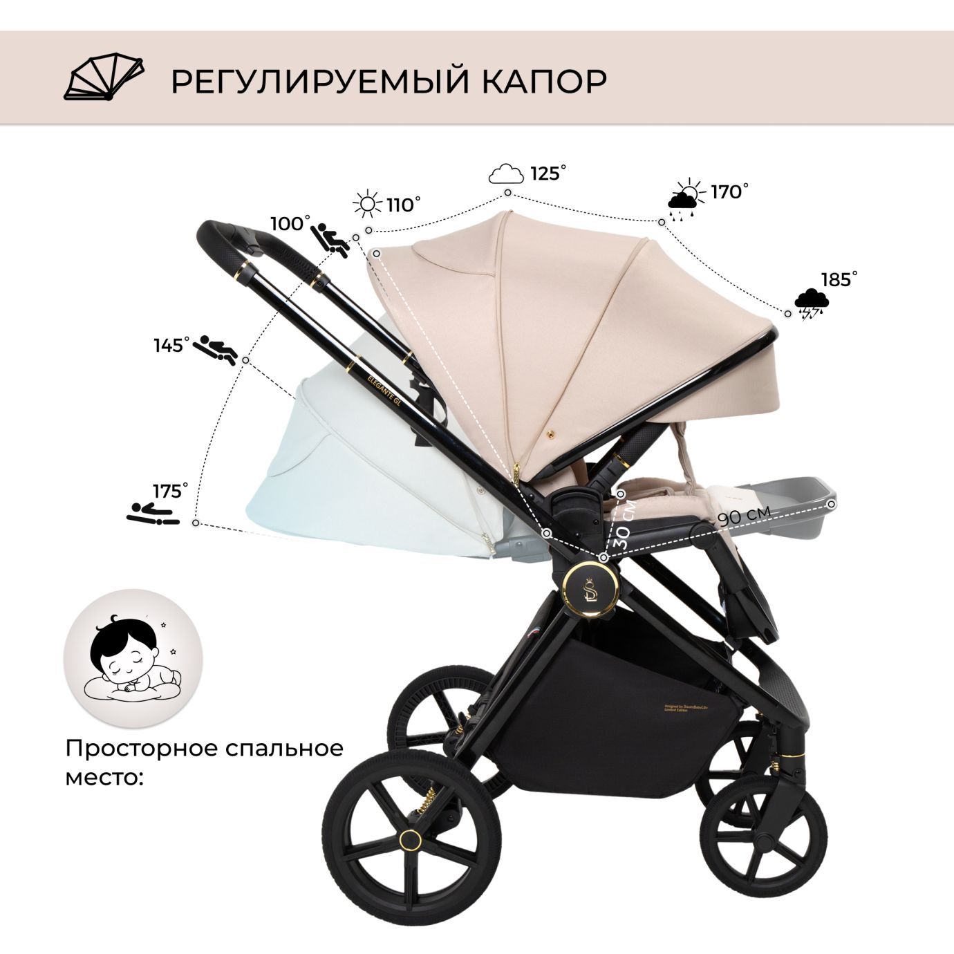 Коляска SBL Elegante GL Beige