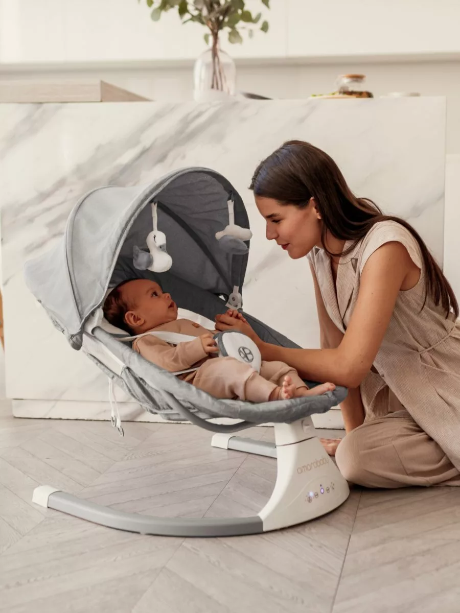 Электронные качели детские LUCKY SWING, серый