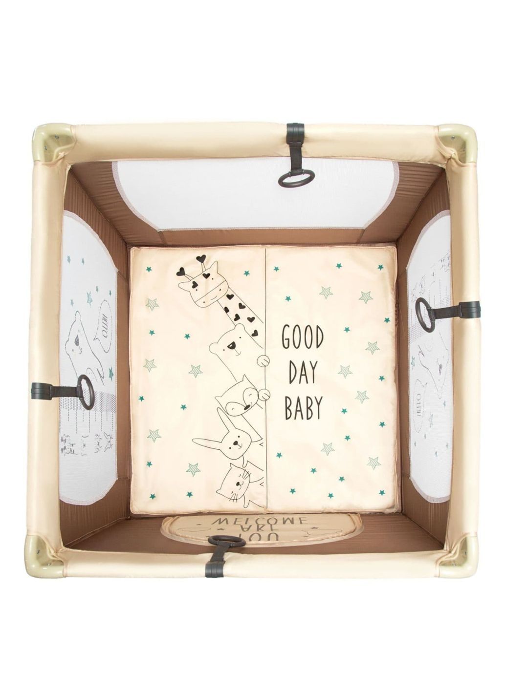 Манеж WALKY (Good Day Bear) квадратный, бежевый