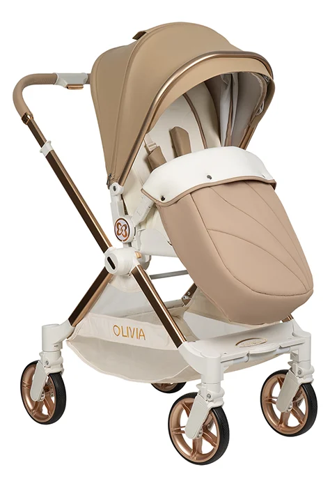 Коляска прогулочная детская Olivia, с перекидной ручкой бежевый