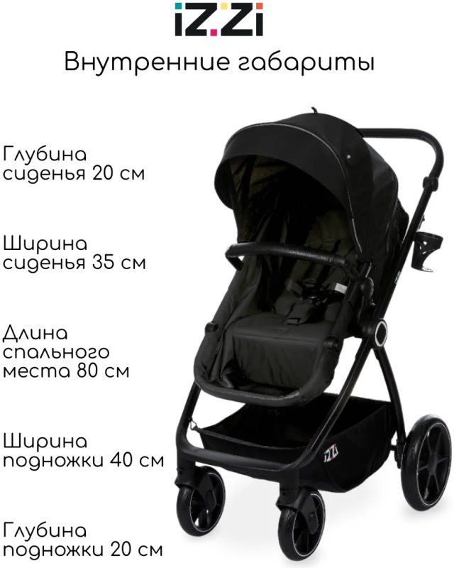 Коляска-трансформер iZZi Black