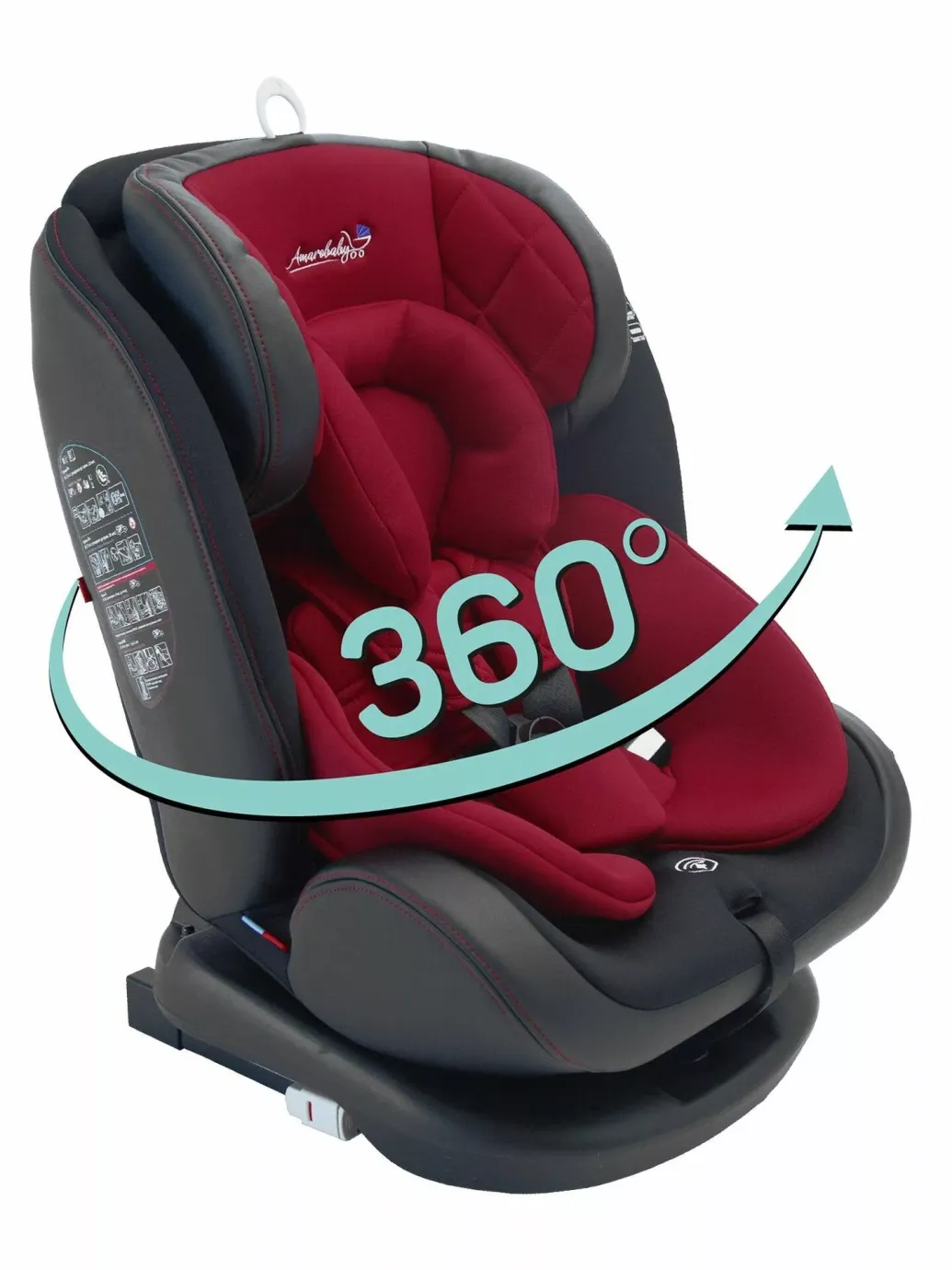 Автокресло детское, Isofix класс D, группа 0+/1/2/3 Бордо