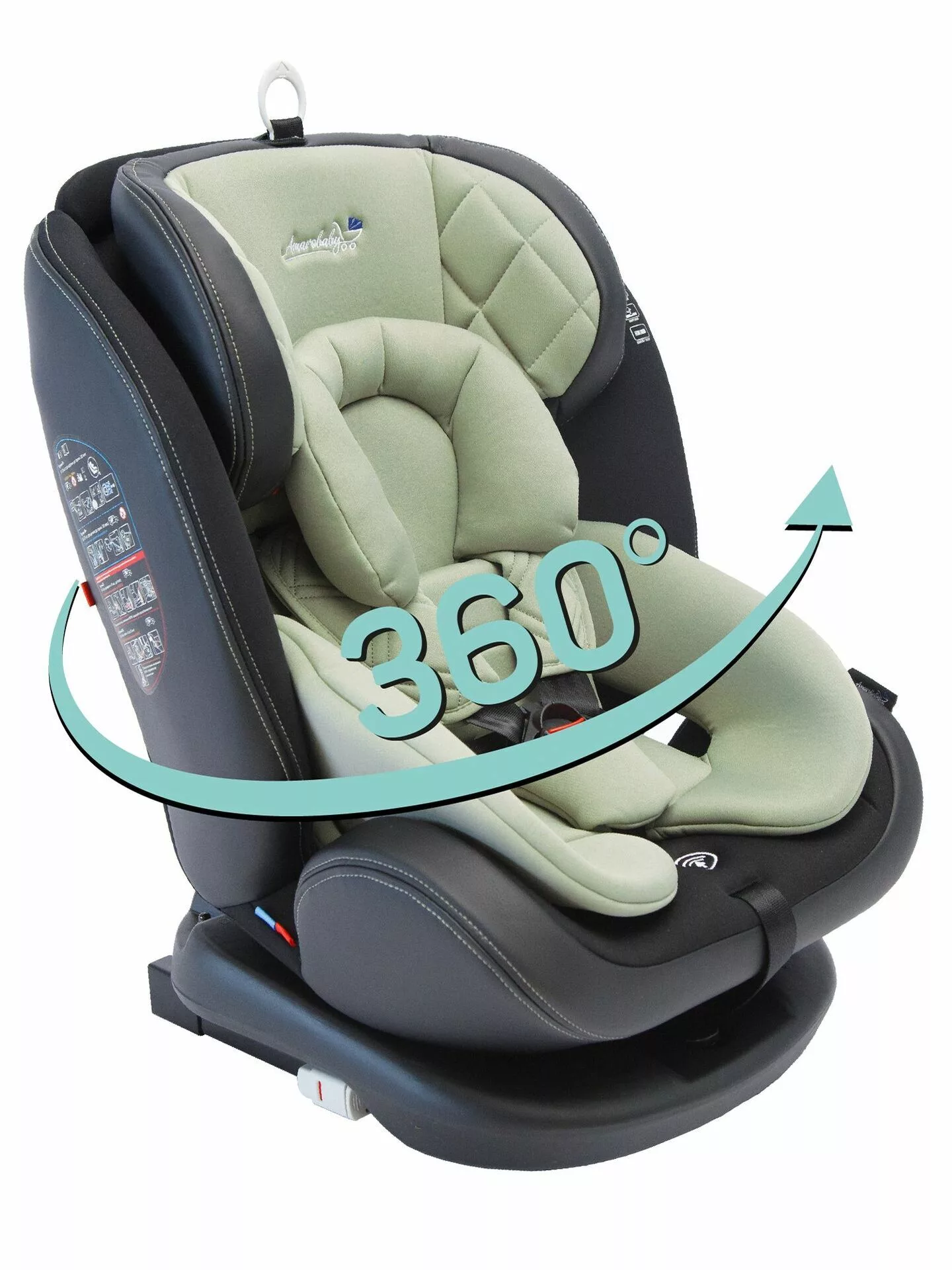 Автокресло детское, Isofix класс D, группа 0+/1/2/3 фисташковое