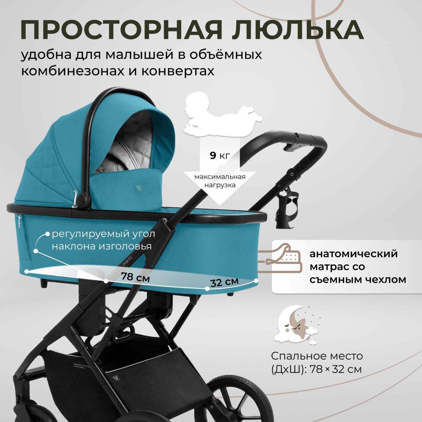 Коляска Sweet Baby Porto Green