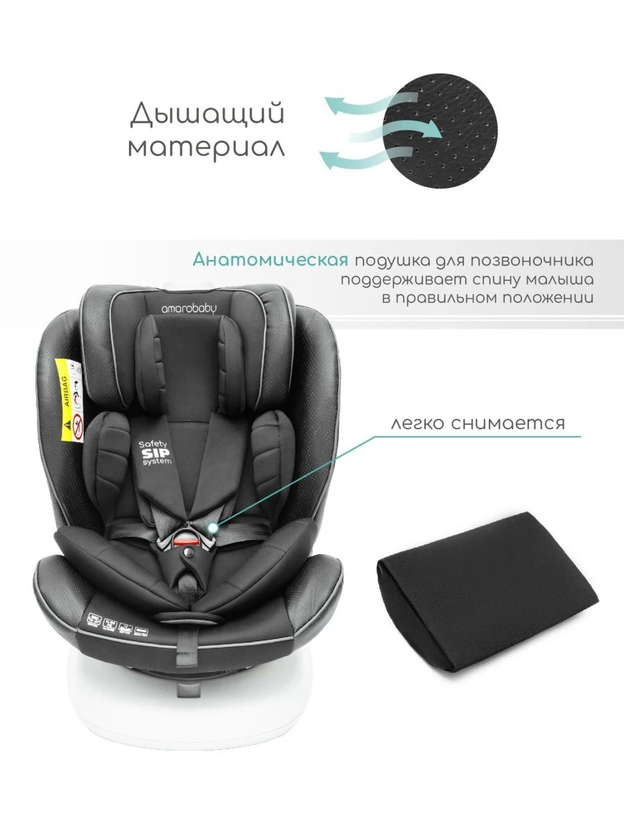 Автокресло детское CHAMPION, Isofix класс D, группа 0+/1/2/3 черный
