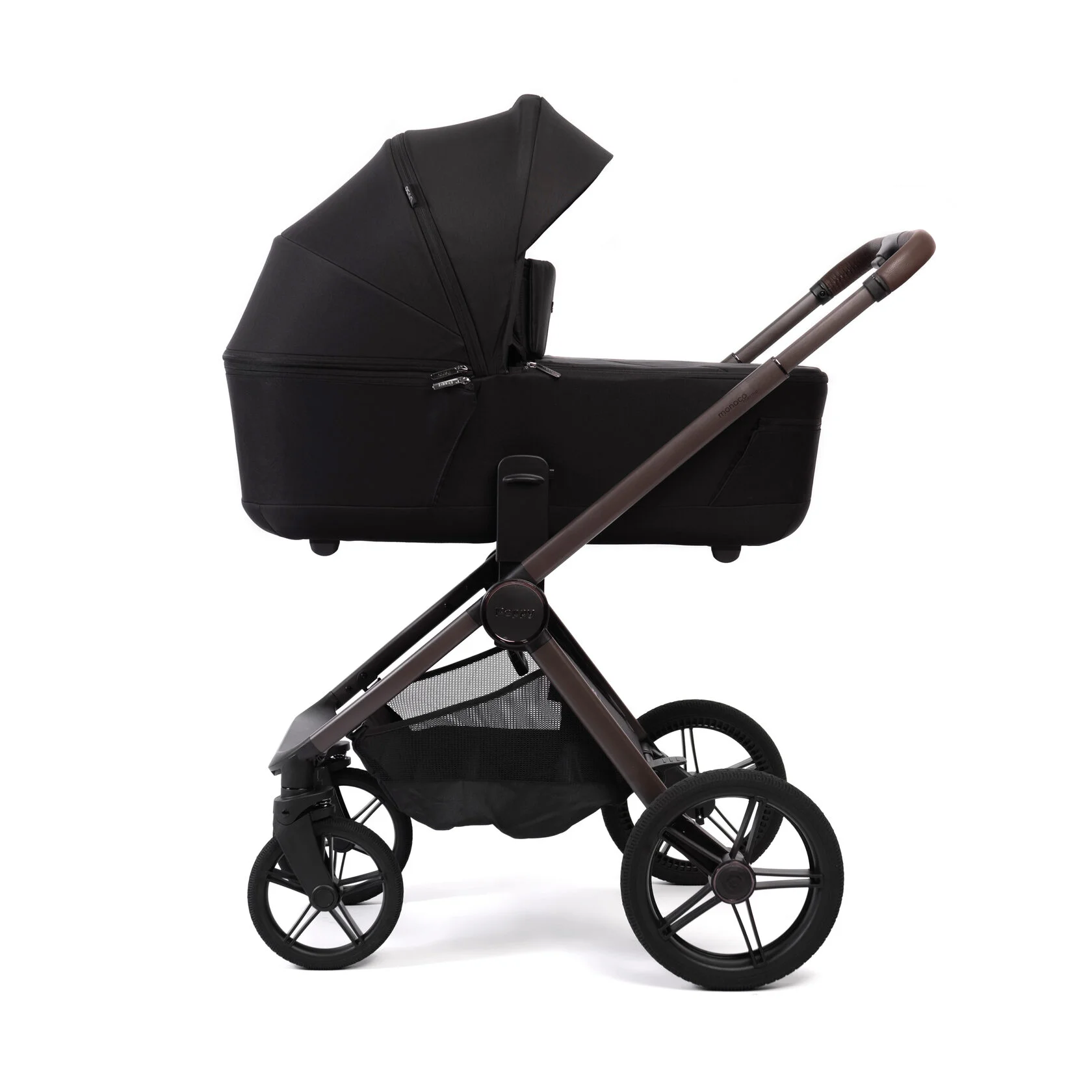Коляска 2в1 Peppy Monaco Thermo Black (рама серо-коричневая)
