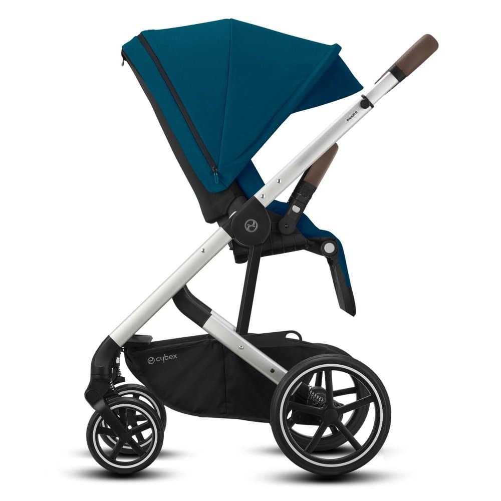 Cybex Balios S Lux SLV Коляска прогулочная Deep Black с дождевиком