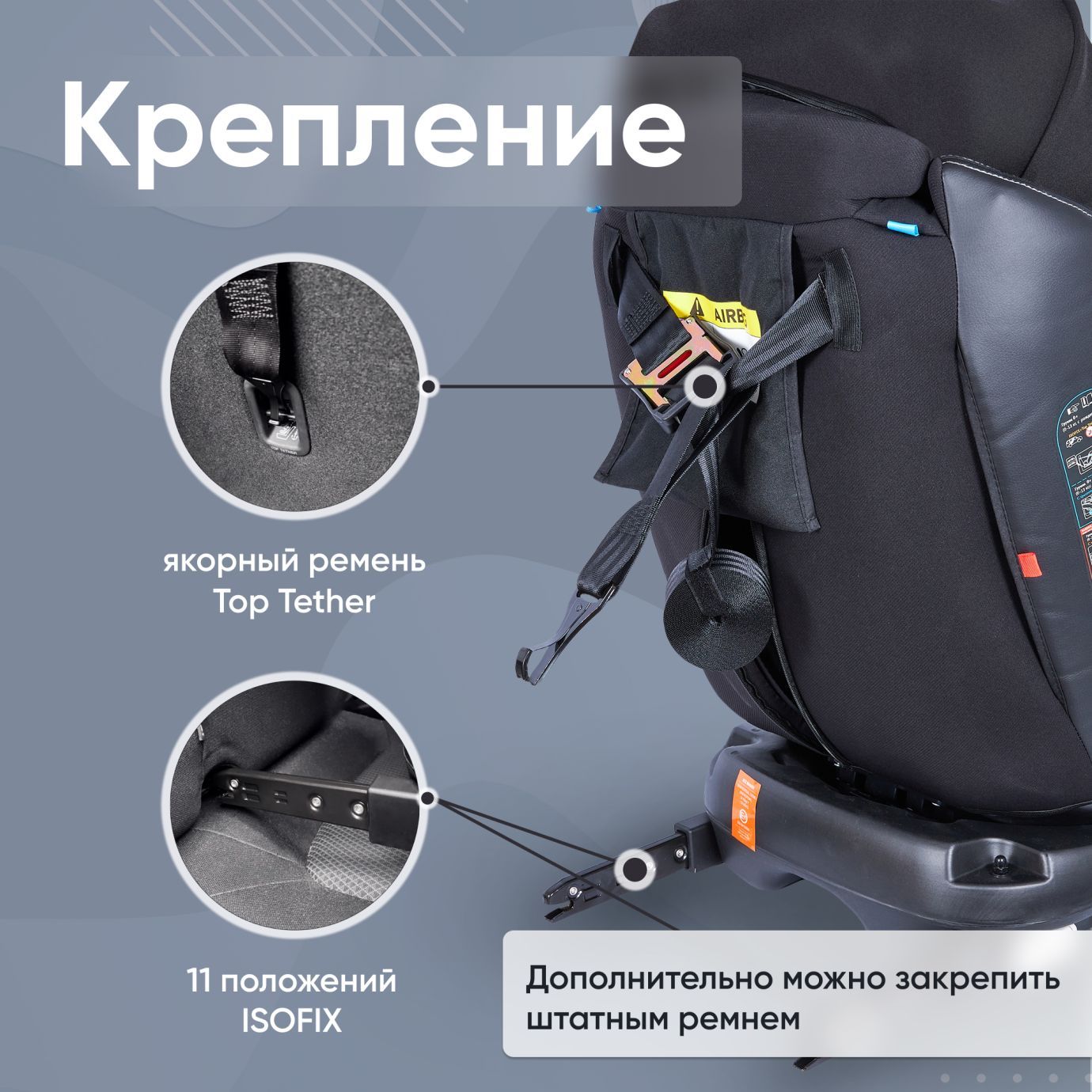 Автокресло поворотное группа 0123 (0-36) Suburban 360 Isofix Black