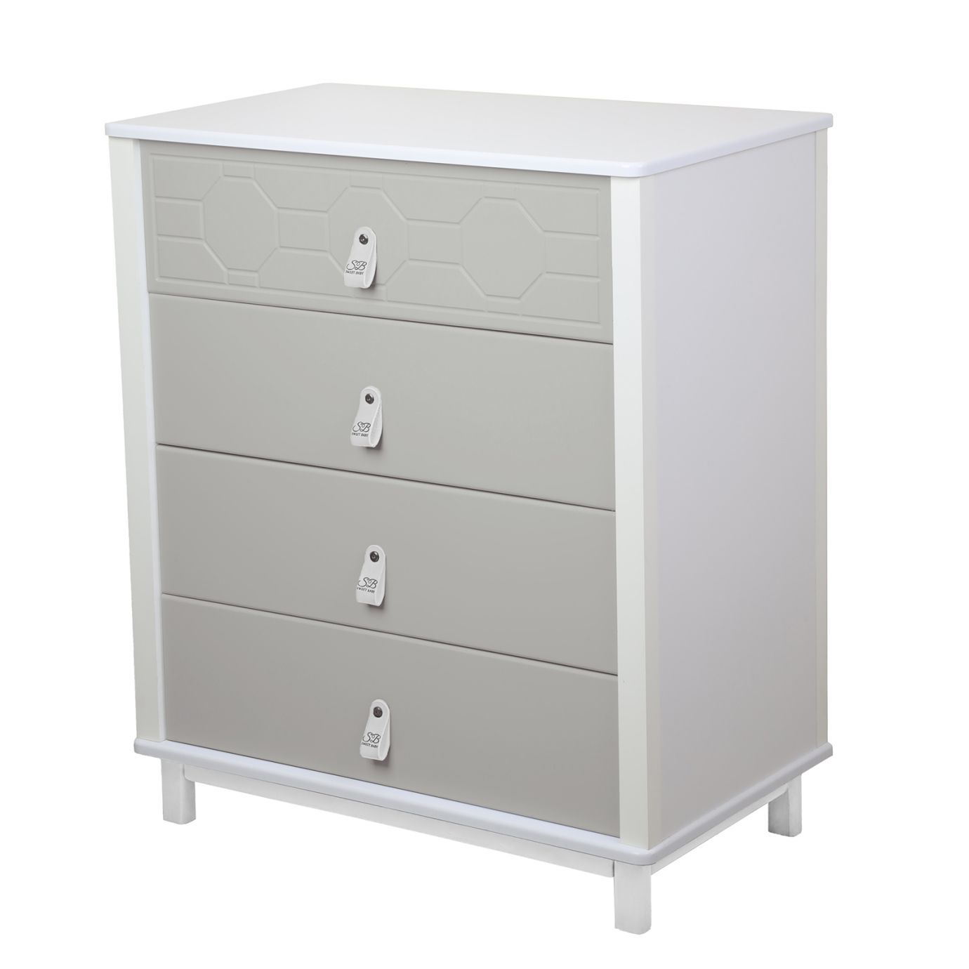 Пеленальный комод Nuovo Серый/белый