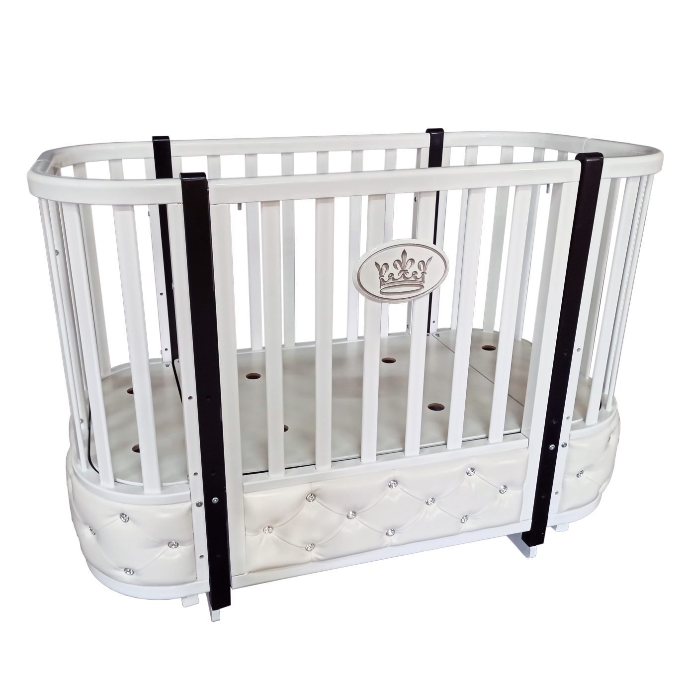 Кровать Еся с кожаными вставками (маятник)