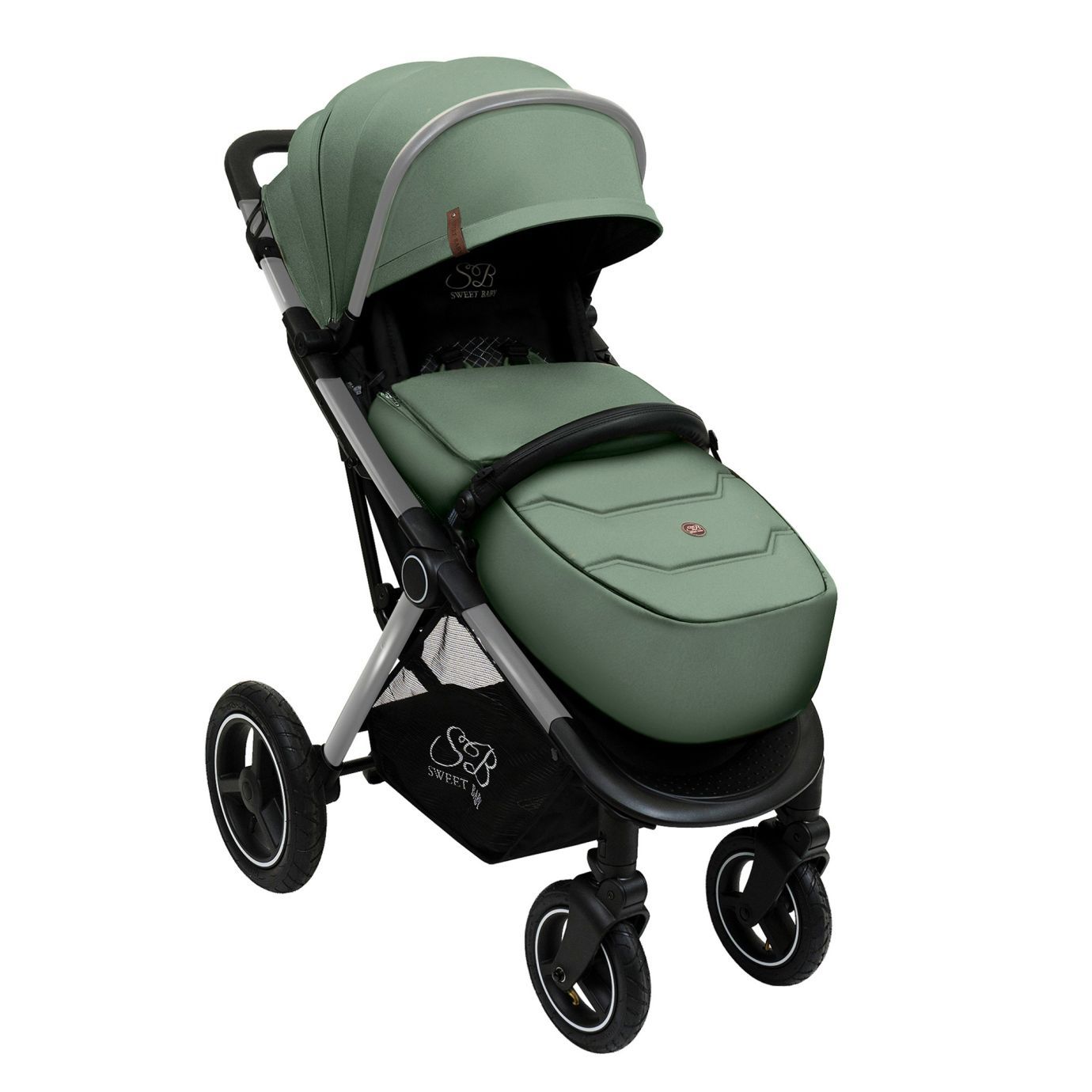 Прогулочная коляска Suburban Compatto Silver Green (Air)