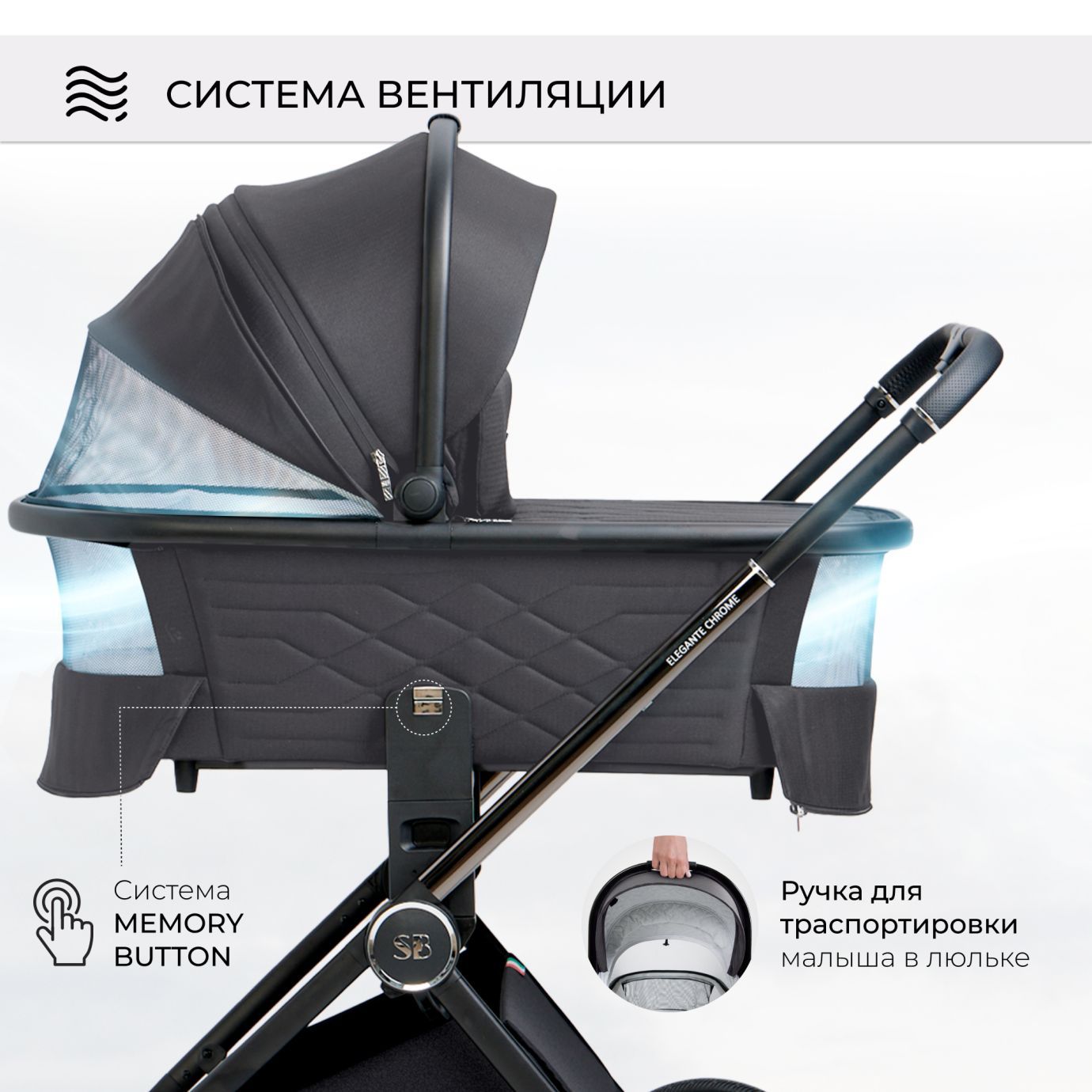 Коляска Elegante Chrome