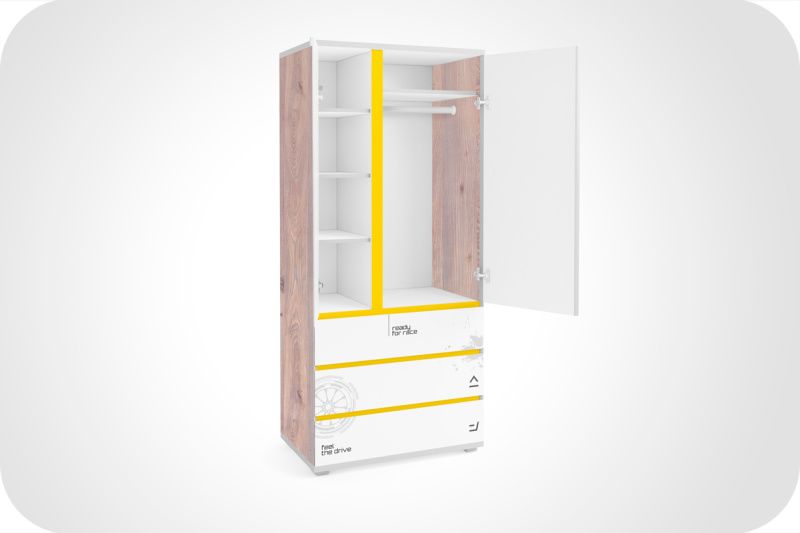 Шкаф Q-bix 33 КАМАРО белый/дерево